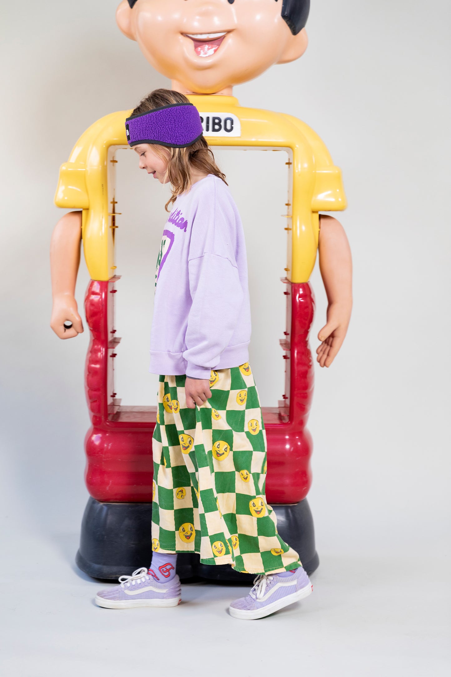 Smiley Chess Midi Skirt